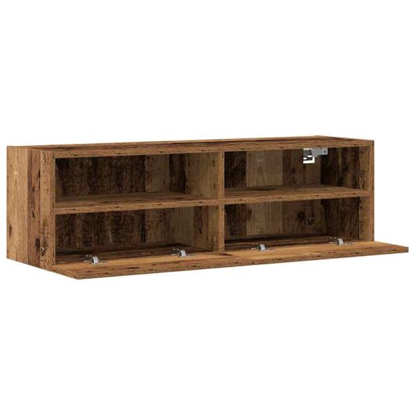 TV-Wandregal Alte Holz 100x30x30 cm Engineered Wood