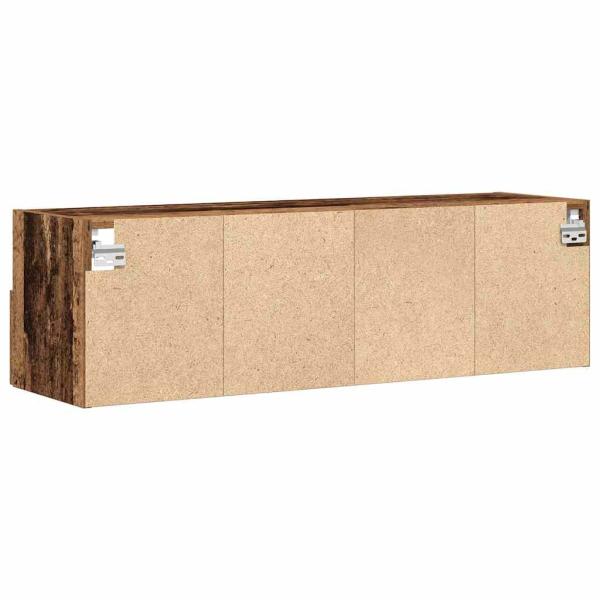 TV-Wandregale 2 Stück Alte Holz 100x30x30 cm Holzwerkstoff