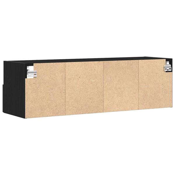 TV-Wandregale 2 Stück Schwarz Eiche 100x30x30 cm Holzwerkstoff