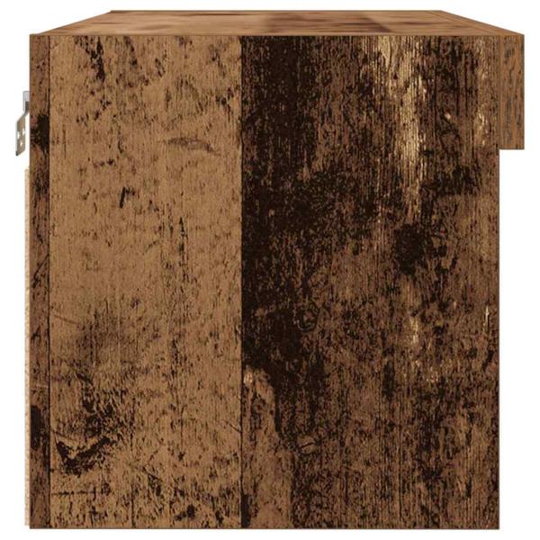 TV-Wandregale mit LED-Lichtern 2 Stück Alteiche 80x30x30 cm