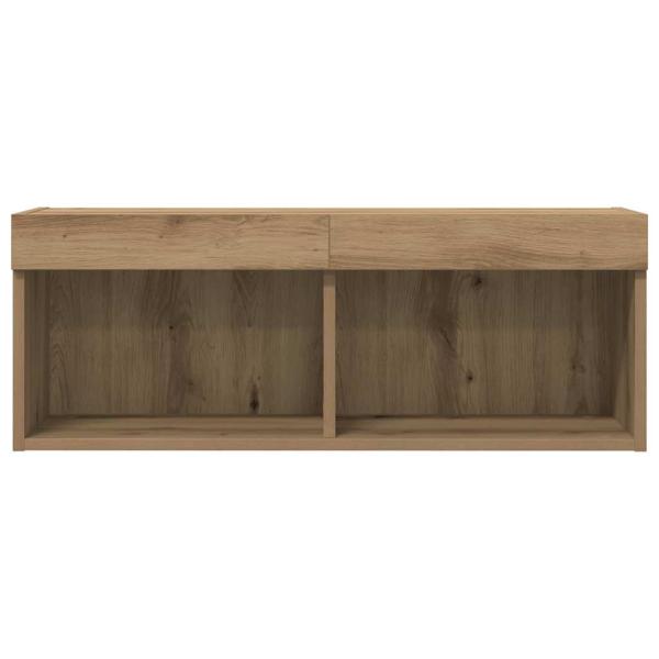 TV-Wandregal mit LED-Lichtern Artisan Eiche 80x30x30 cm