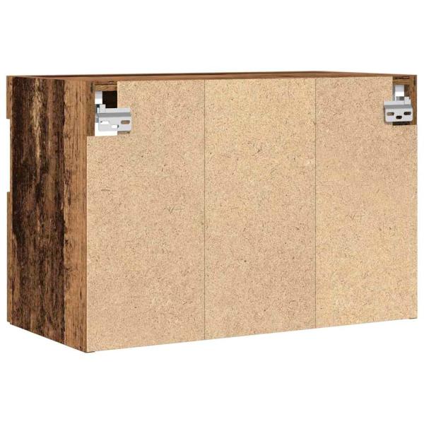 TV-Wandschrank mit LED-Leuchten Alte Holz 60x30x40 cm