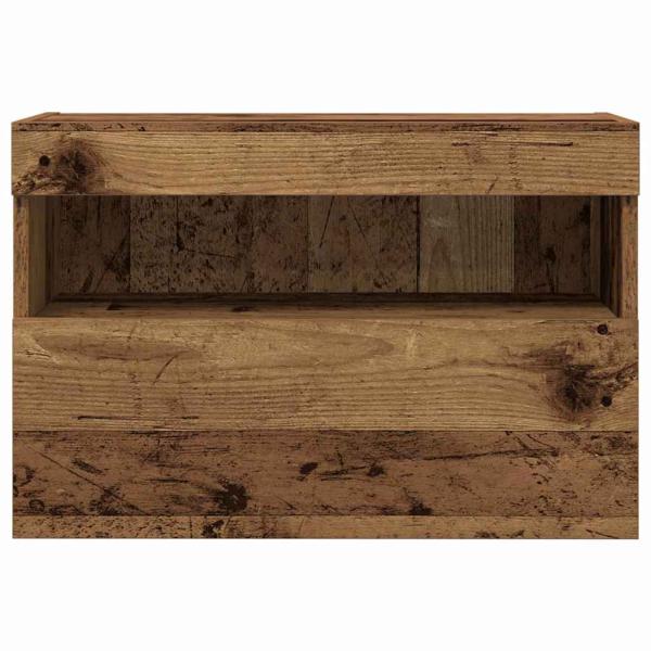 TV-Wandschrank mit LED-Leuchten Alte Holz 60x30x40 cm