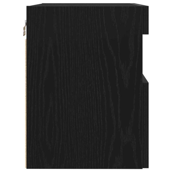 TV-Wandanlagen mit LED-Leuchten 2 Stück Schwarz Eiche 60x30x40 cm