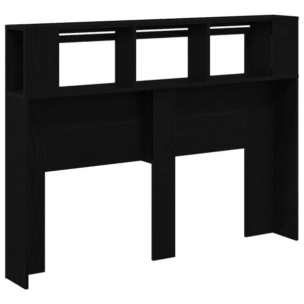 LED Kopfteil Schwarz Eiche 140x18,5x40 cm Holzwerkstoff