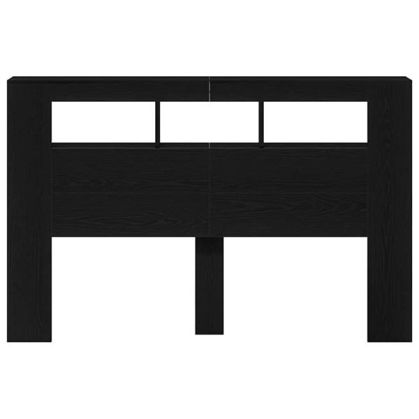 LED Kopfteil Schwarz Eiche 160x18,5x45 cm Holzwerkstoff