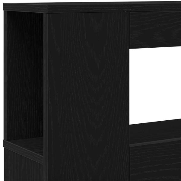 LED Kopfteil Schwarz Eiche 160x18,5x45 cm Holzwerkstoff
