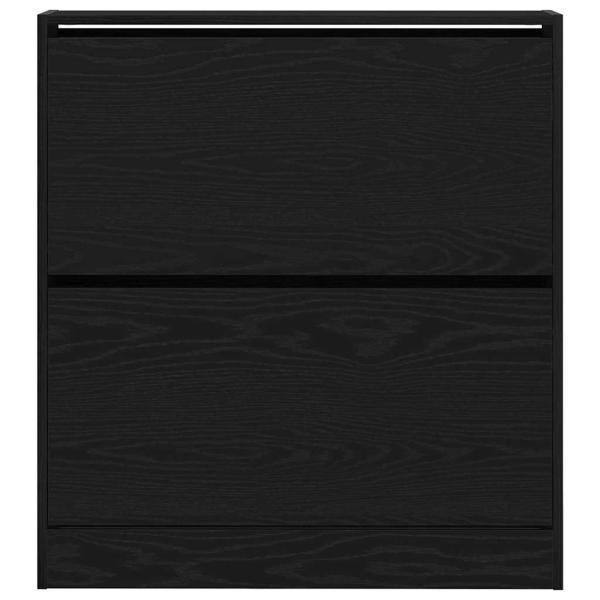 Schuhschrank mit Klappschublade Schwarz Eiche 80x21x87,5 cm