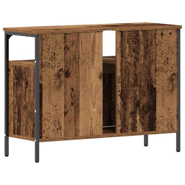Badezimmer Waschbecken Schrank Altholz 80x30x60 cm Spanplatte