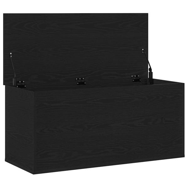 Aufbewahrungsbox mit Deckel Schwarz Eichenholz 100x42x46 cm Holzwerkstoff