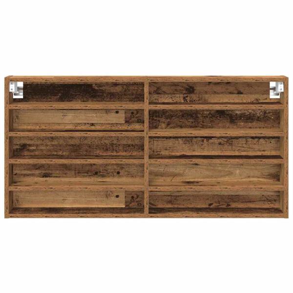 Wandregal im Vintage-Stil aus Altholz und Holzwerkstoff