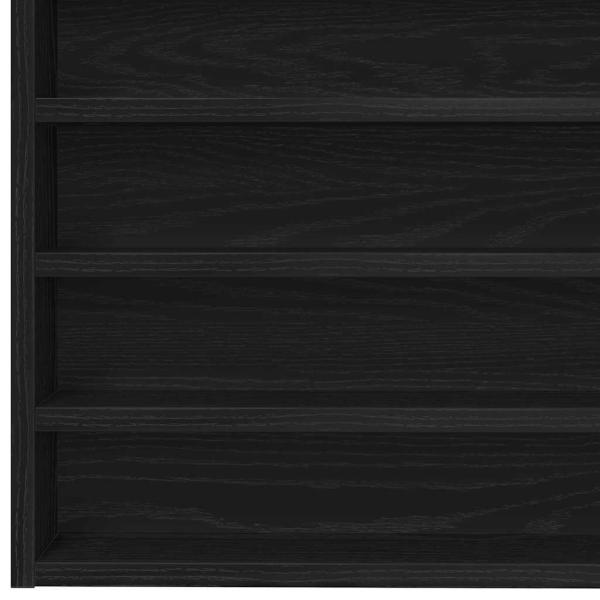 Wandmontierter Vitrinenschrank Schwarzer Eichenholzwerkstoff