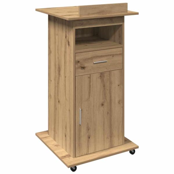 Rednerpult mit Rädern Artisan Eiche Leimholz