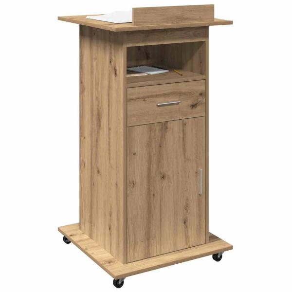 Rednerpult mit Rädern Artisan Eiche Leimholz