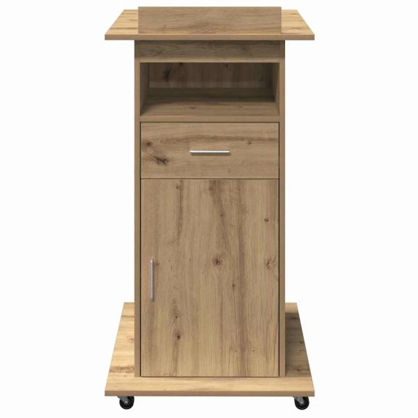 Rednerpult mit Rädern Artisan Eiche Leimholz