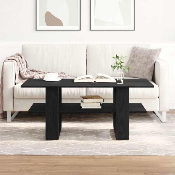 ARDEBO.de - Couchtisch Schwarzer Eichenholz 102x55x42 cm Holzwerkstoff