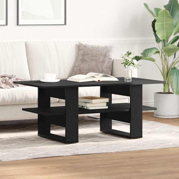 Couchtisch Schwarzer Eichenholz 102x55x42 cm Holzwerkstoff