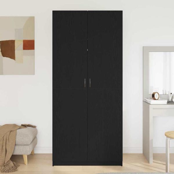 Kleiderschrank Schwarz Eiche 90x52x200 cm Holzwerkstoff