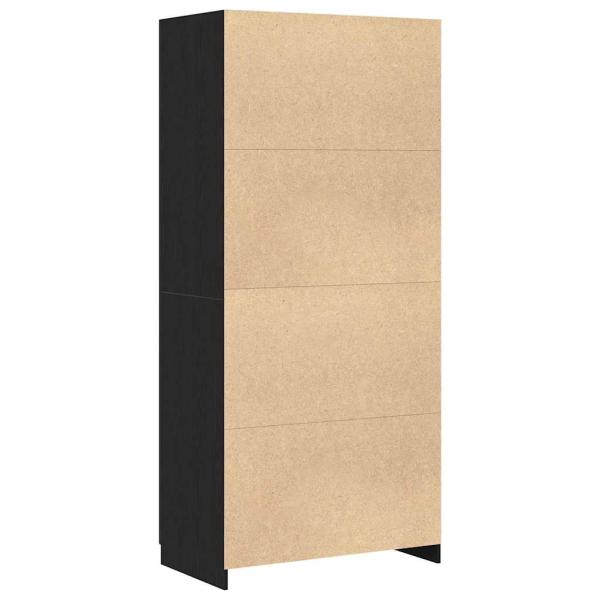 Kleiderschrank Schwarz Eiche 90x52x200 cm Holzwerkstoff