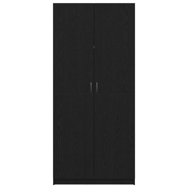 Kleiderschrank Schwarz Eiche 90x52x200 cm Holzwerkstoff