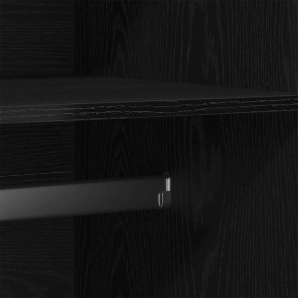 Kleiderschrank Schwarz Eiche 90x52x200 cm Holzwerkstoff