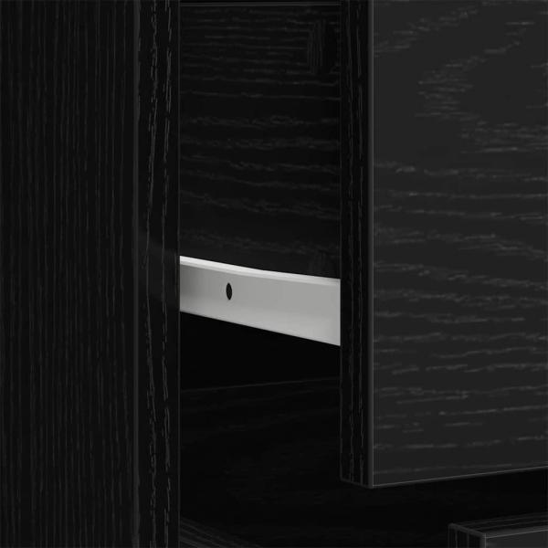 Kleiderschrank Schwarz Eiche 80x52x180 cm Ingenieurholz