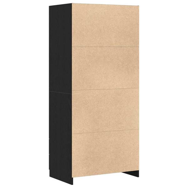 Kleiderschrank Schwarz Eiche 80x52x180 cm Ingenieurholz