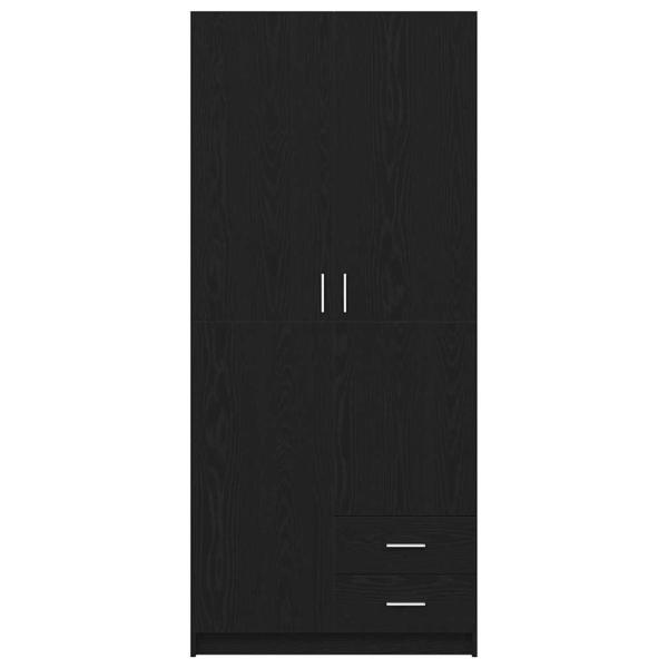 Kleiderschrank Schwarz Eiche 80x52x180 cm Ingenieurholz