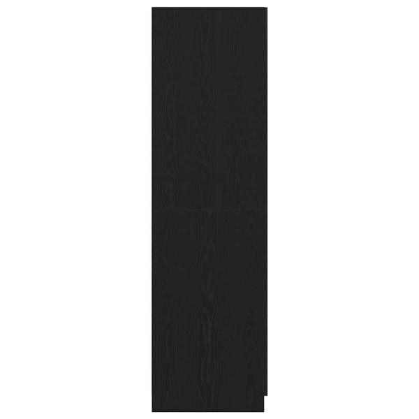 Kleiderschrank Schwarz Eiche 80x52x180 cm Ingenieurholz