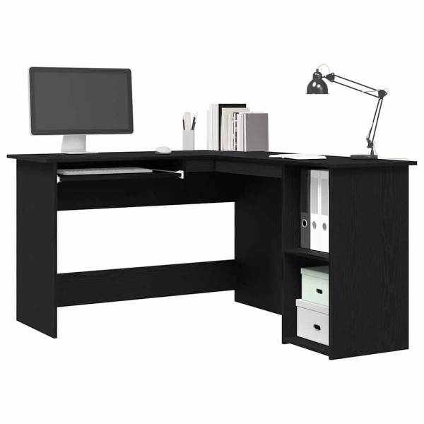 Schreibtisch Schwarz Eiche 120x140x75 cm aus Holz