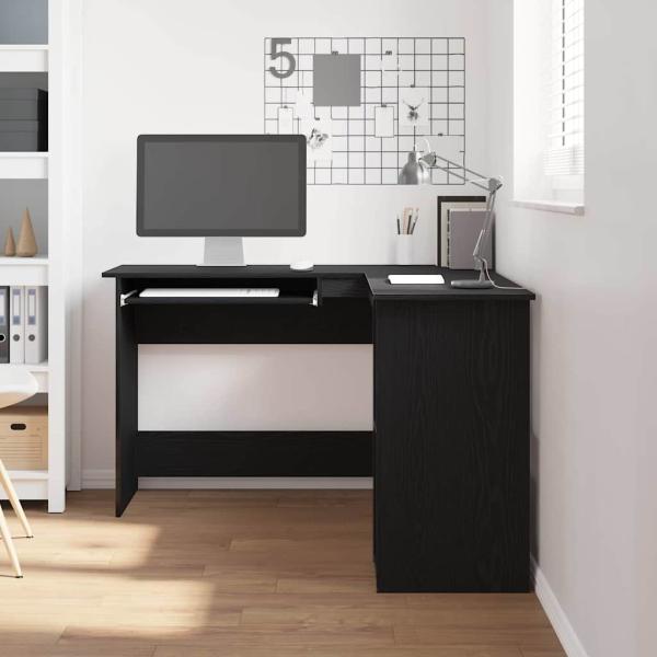 Schreibtisch Schwarz Eiche 120x140x75 cm aus Holz