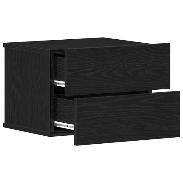 Nachttische 2er Set Schwarz Eiche 40x30x30 cm Holzwerkstoff