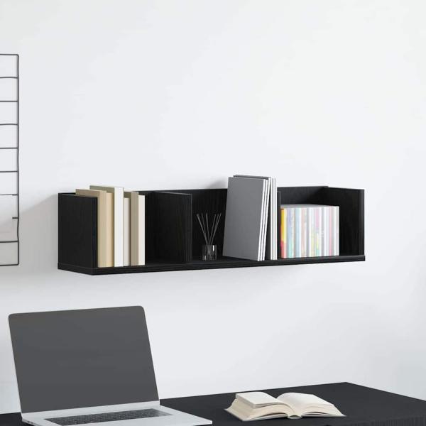 ARDEBO.de - CD-Wandregal Schwarze Eiche 75x18x18 cm aus Holzwerkstoff