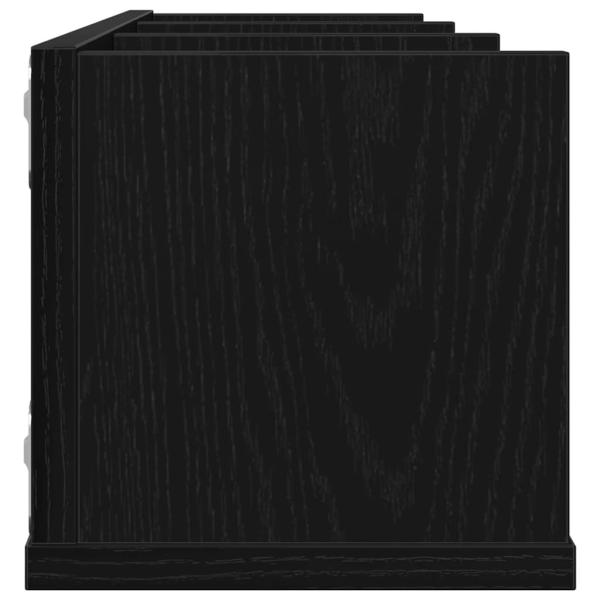Wandregal Wandhalterung Schwarz Eichen-Optik 75 x 18 x 18 cm