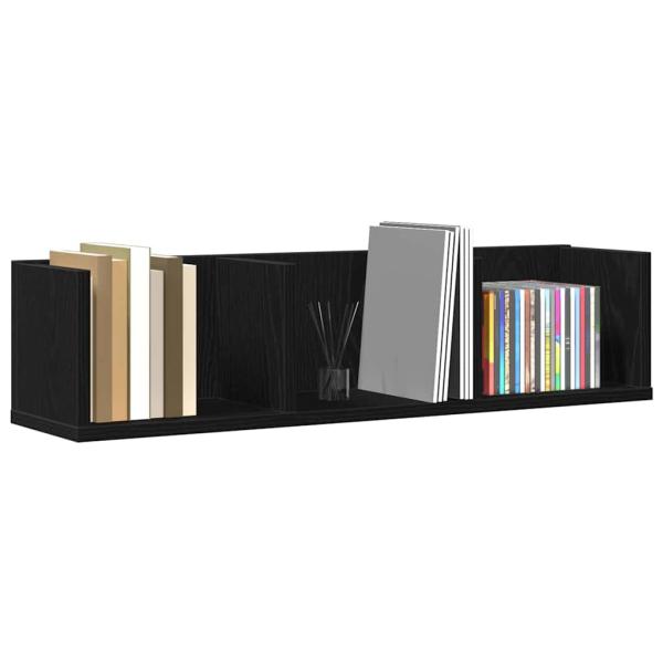 CD-Wandregal Schwarze Eiche 75x18x18 cm aus Holzwerkstoff