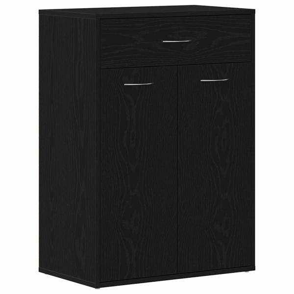 Schuhschrank Schwarz Eiche 60x35x84 cm