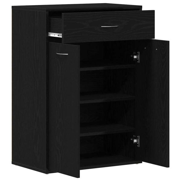 Schuhschrank Schwarz Eiche 60x35x84 cm