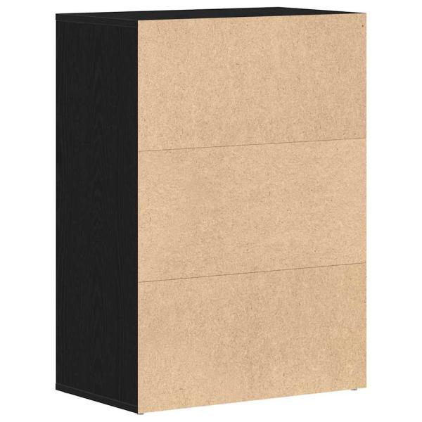 Schuhschrank Schwarz Eiche 60x35x84 cm