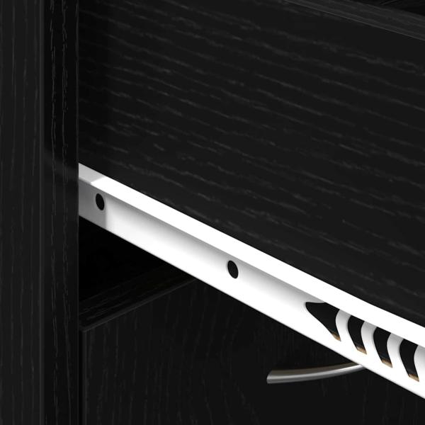 Schuhschrank Schwarz Eiche 60x35x84 cm