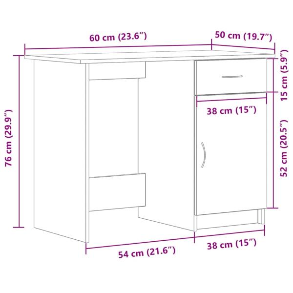 Schreibtisch Schwarz Eiche 100x50x76 cm Holzwerkstoff