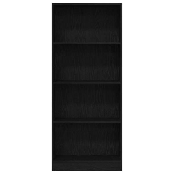 Schwarze Eichen-Bücherregal - 60 x 24 x 143 cm - Hergestellt aus Holzwerkstoff