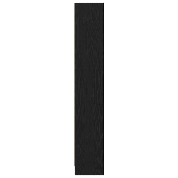 Schwarze Eichen-Bücherregal - 60 x 24 x 143 cm - Hergestellt aus Holzwerkstoff