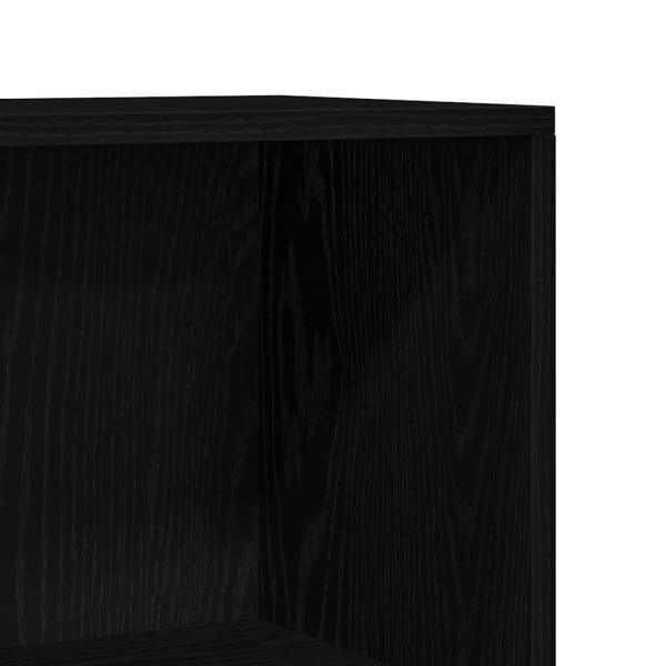 Schwarze Eichen-Bücherregal - 60 x 24 x 143 cm - Hergestellt aus Holzwerkstoff