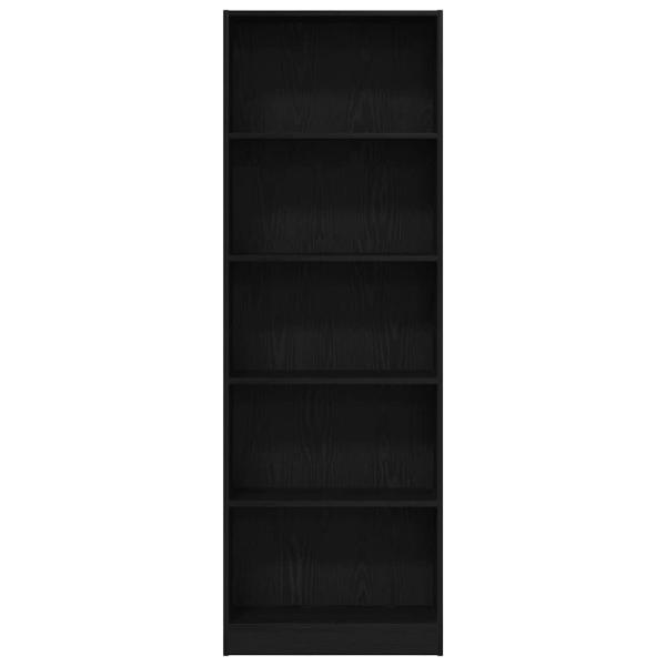 Schwarzer Eichenbuchregal - 60x24x176 cm