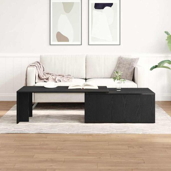ARDEBO.de - Couchtisch aus schwarzem Eichenholz 150x50x35 cm, Ingenieurholz