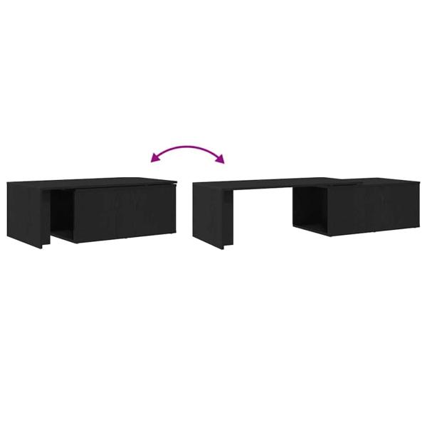 Couchtisch aus schwarzem Eichenholz 150x50x35 cm, Ingenieurholz