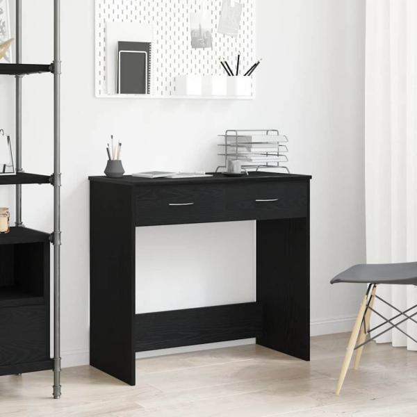 ARDEBO.de - Schreibtisch Schwarz Eiche 80x40x75 cm Holzwerkstoff