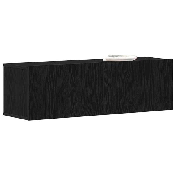 Schwarzer Eichen Wand-TV-Schrank 100x30x30 cm Aus Holzwerkstoff