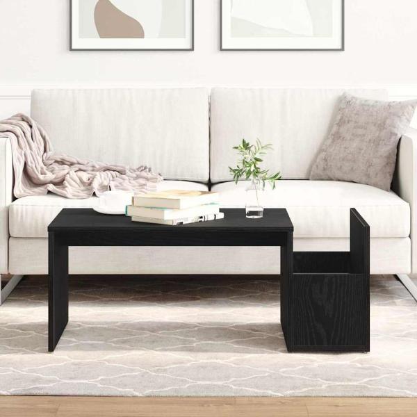 ARDEBO.de - Couchtisch Schwarz Eiche 90x45x35 cm Holzwerkstoff