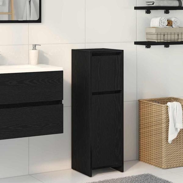 ARDEBO.de - Badezimmerschrank Schwarz Eiche 30x30x95 cm Holzwerkstoff